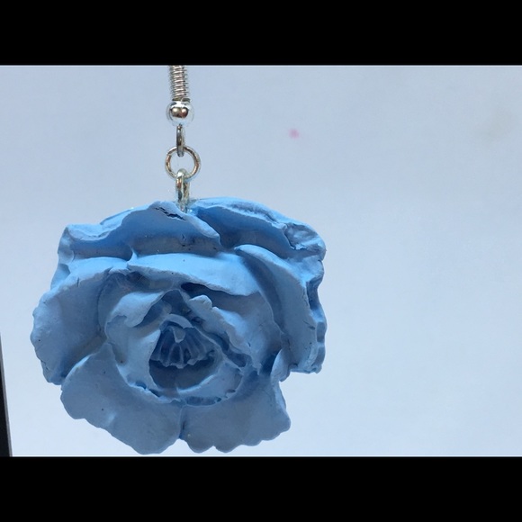 Handmade Polymer Clay Earrings, Handmade Clay Rose Earrings, Clay earrings - Picture 5 of 8